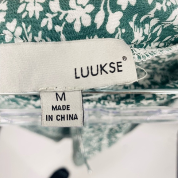 High Rise Wide Leg Floral Pants Green White Size Medium - Picture 2 of 4